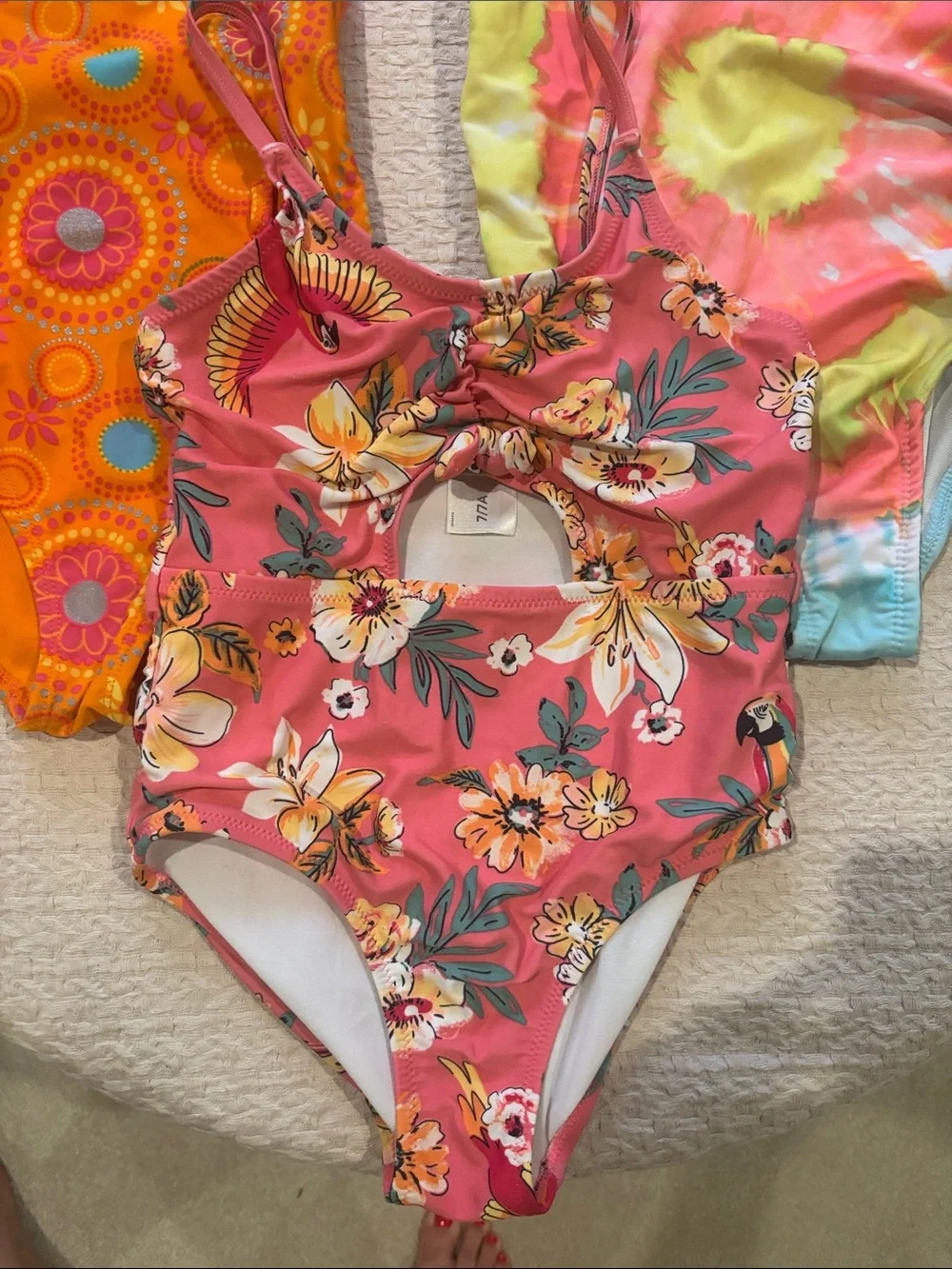 Set of 3 Girls' One-Piece Swimsuits size 7